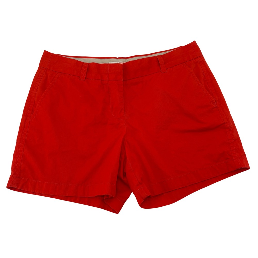 J.Crew Red Chino Broken-In Cotton Shorts Size 8 Mid Rise Casual Summer